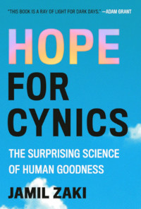 Hope for cynics cover. Large text, sky-blue background with a wisp of cloud.