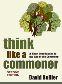 Think like a commoner cover. Graphic includes outlines of human heads in green with tree-like structures inside each one.